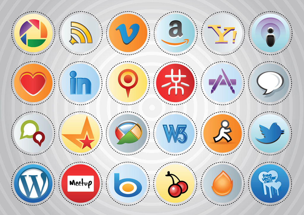 Social Media Icon Set Vector Art Graphics 1024x724 Social Media Icon Set Vector Art Graphics