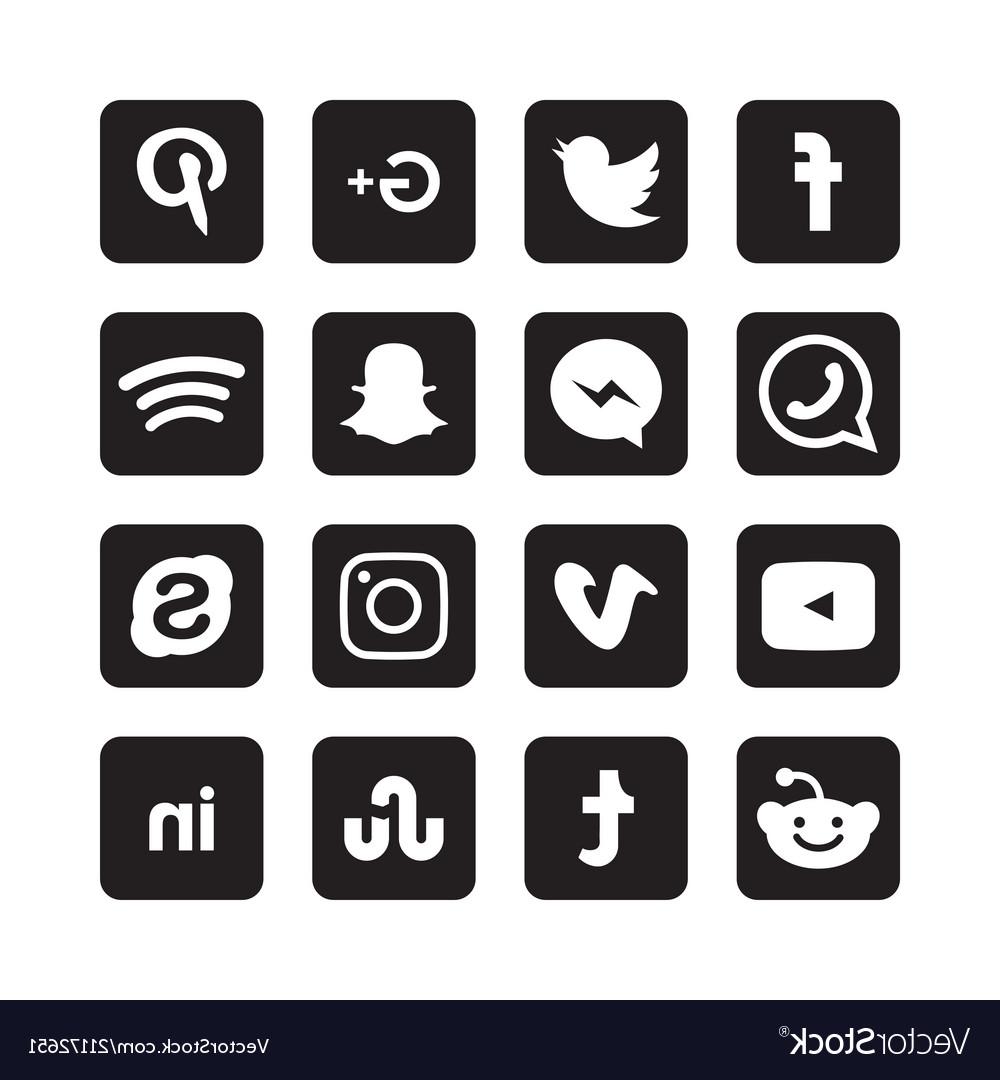 1000x1080 Best Hd Black Square Social Media Icons Vector Design Free