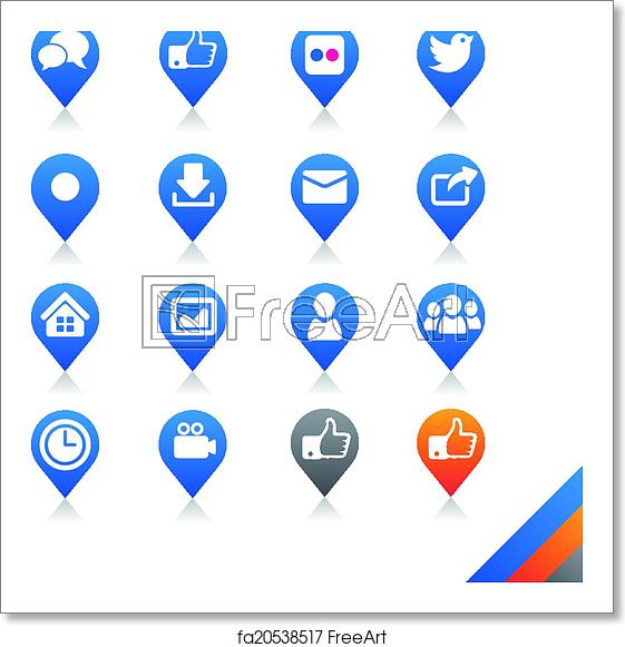 561x581 Free Art Print Of Social Media Icons Vector