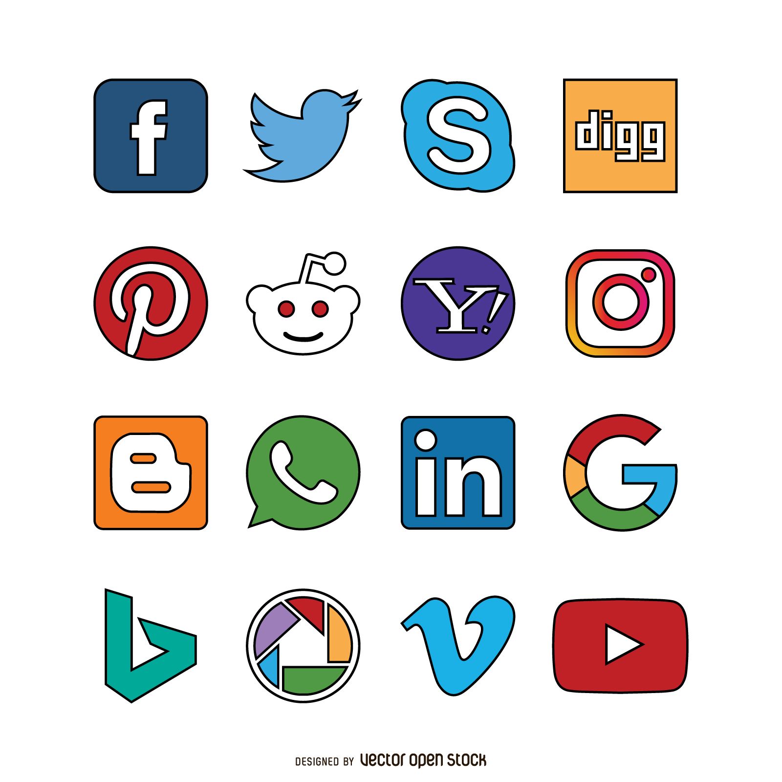 Free Social Media Icon Vector at Vectorified.com | Collection of Free ...