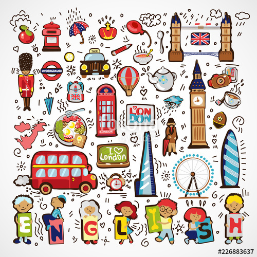 500x500 Set Of Vector London Icons Hand Drawn England Doodle Icon Famous