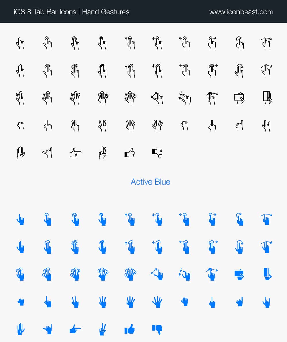 1000x1190 Free Hand Gestures Ios Tab Bar Icons