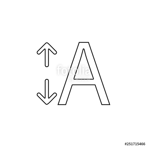 500x500 Height Text Icon Simple Thin Line, Outline Vector Of Text Editor