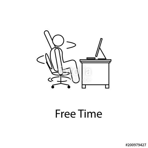 500x500 Worker In Free Time Icon Element Man In Front Of A Computer