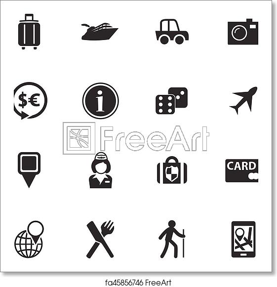 561x581 Free Art Print Of Travel Icons Set Travel Icon Set For Web Sites