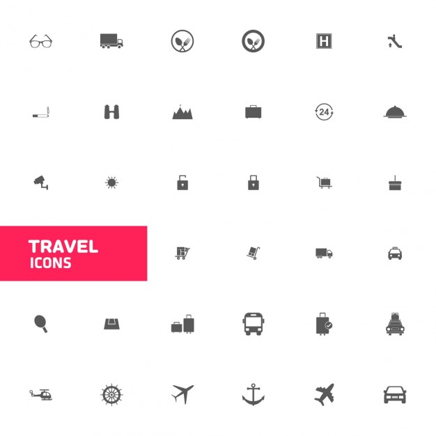 626x626 Travel Icon Colecction Vector Free Download