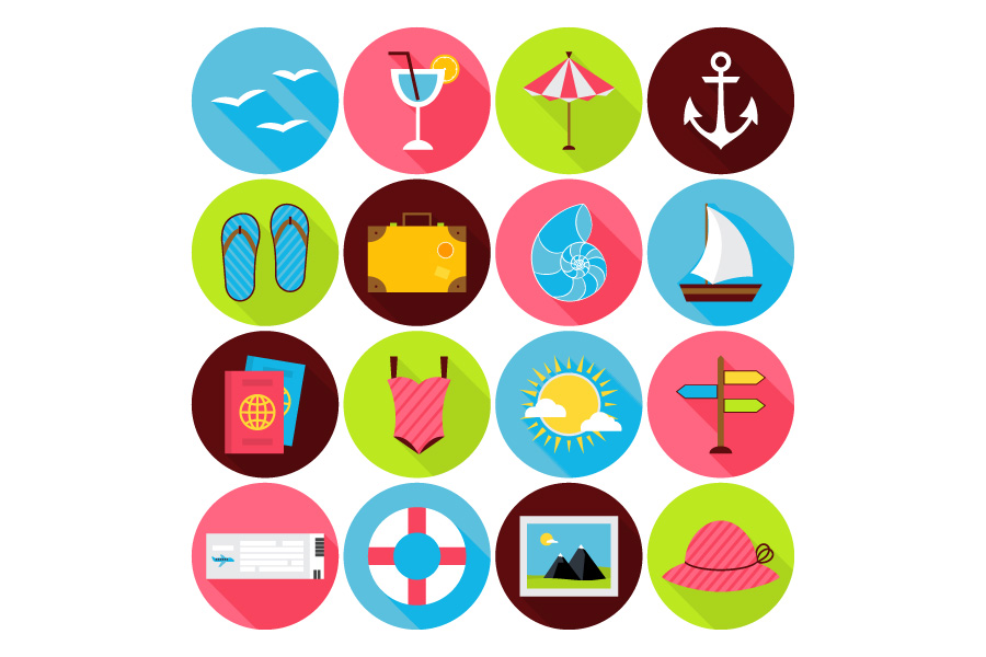 900x600 Travel, Tourism Vacation Icons Sets Decolore Net