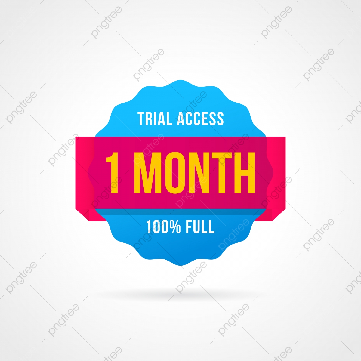 1200x1200 Free Trial Badges Month Access Banner Stickers, Access, Badge