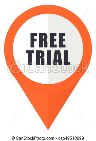 321x470 Free Trial Orange Pointer Vector Icon Isolated On White