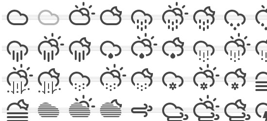 550x250 Free And Premium Weather Forecast Icons Sets