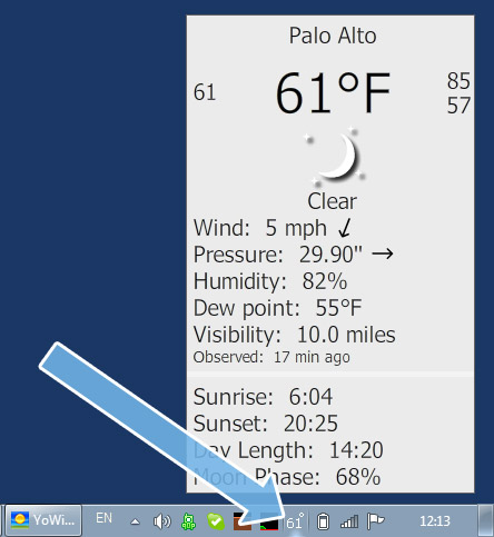 444x483 Free Taskbar Weather