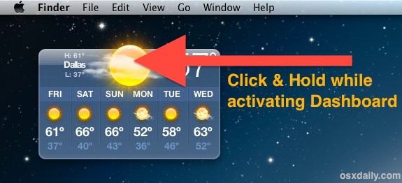 575x262 Add Weather Other Dashboard Widgets To The Desktop In Mac Os X