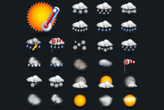 540x362 Free Weather Forecast Icon Sets