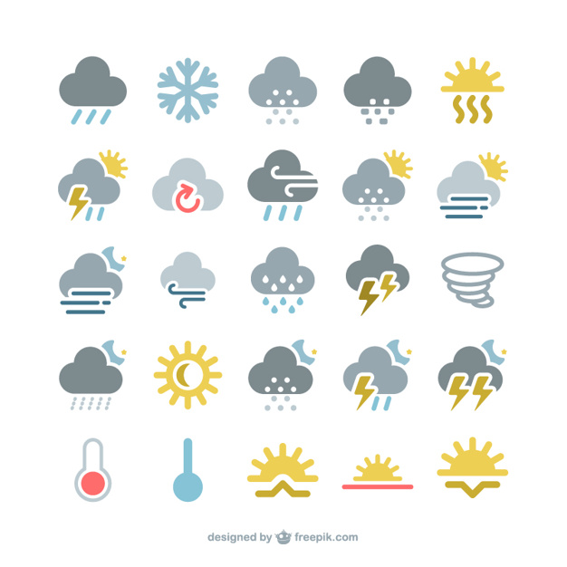 626x626 Colorful Weather Icons Pack Vector Free Download