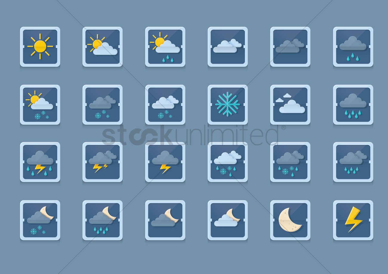 1300x919 Free Weather Icon Set Vector Image