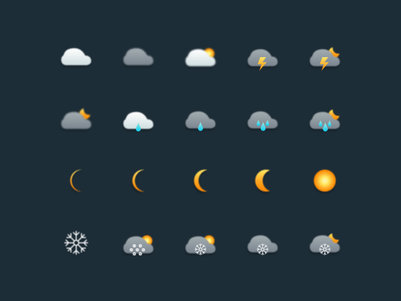 800x600 Weather Icons Set Freebie