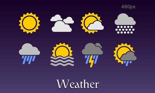 500x300 Sets Of Free Weather Icons Mobile Web Design Weather Icons