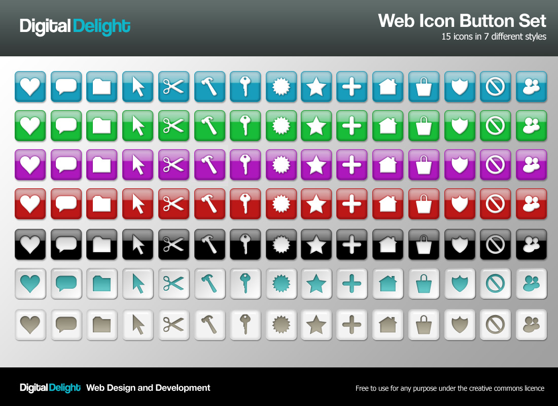 1100x800 Free Web Icon Buttons