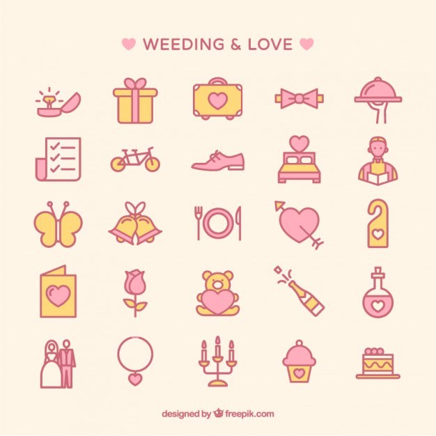 626x626 Free Vector Wedding Icons Collection