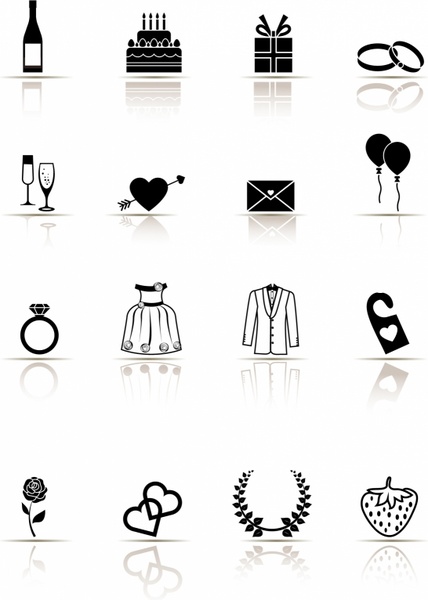 428x600 Icon Set, Wedding Free Vector In Adobe Illustrator