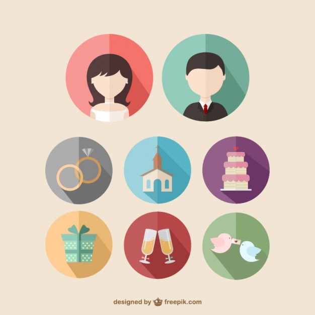 626x626 Wedding Icons Vector Free Download