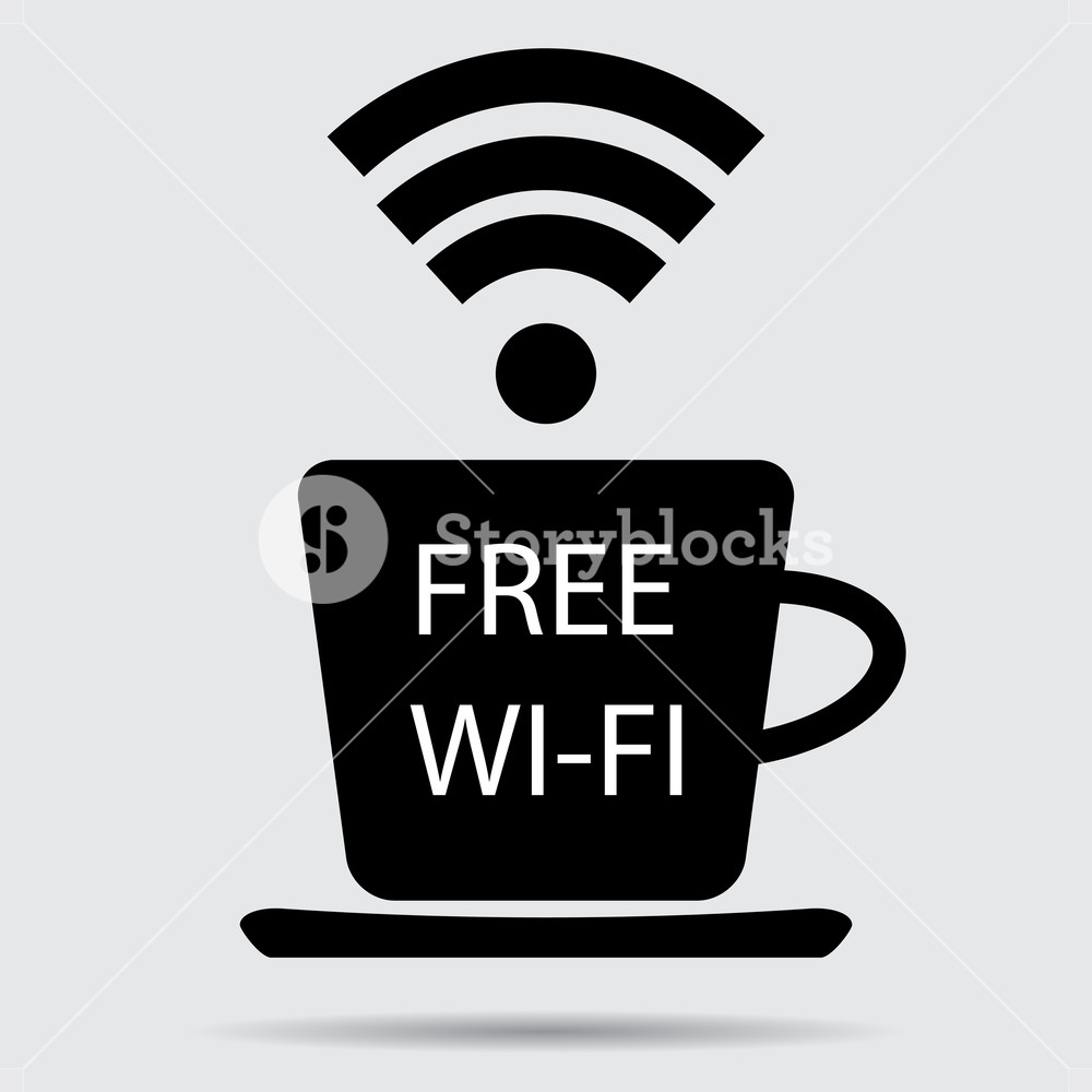1000x1000 Free Wifi Vector Cup Of Coffee And Wifi Icon, Free Internet