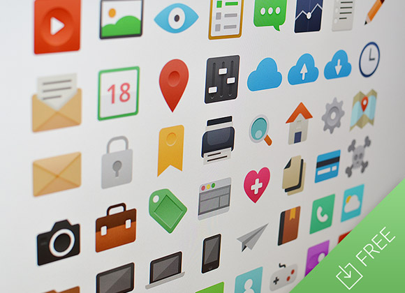 Free, Flat And Gorgeous Icon Sets For The Modern Designer 580x420 Free, Flat And Gorgeous Icon Sets For The Modern Designer
