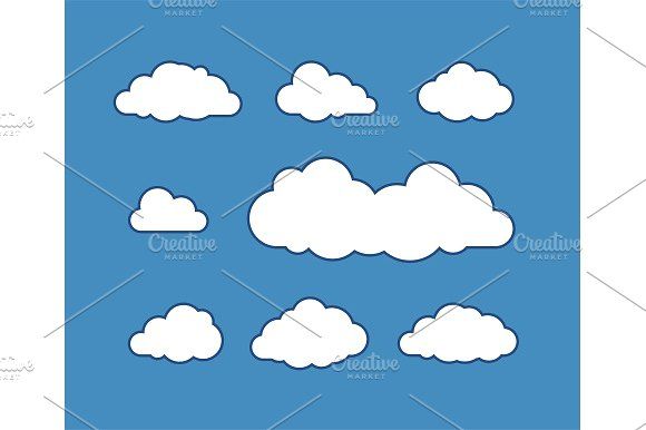 580x386 Cloud Icons On Vector Illustration