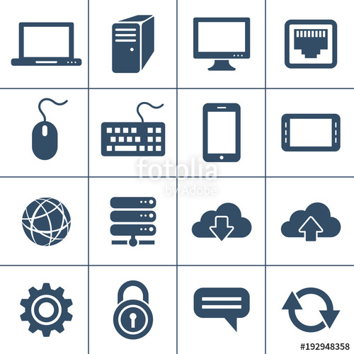 500x500 Personal Computers And Network Devices Icons Vector Icon Stock