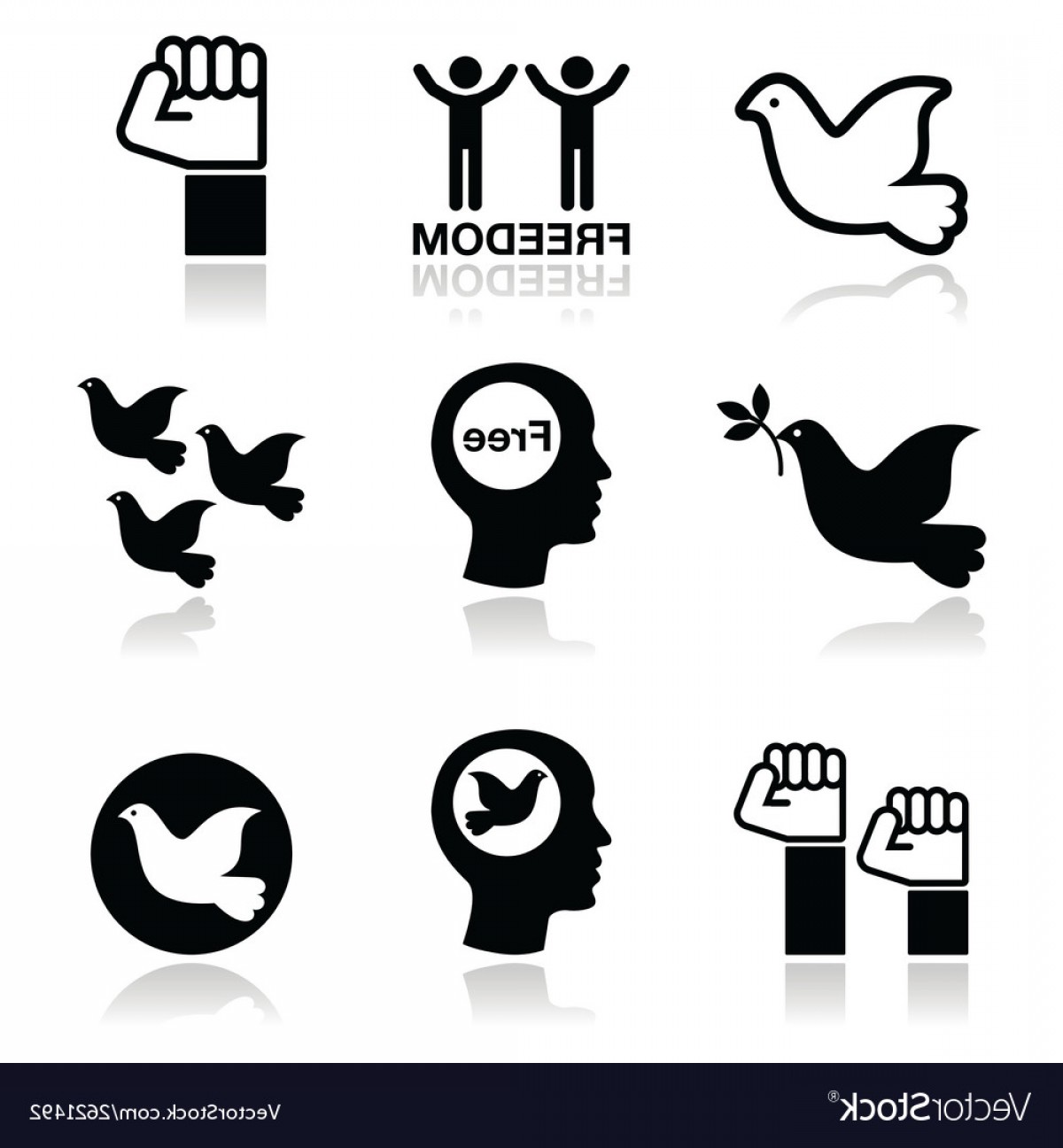 Freedom Icons Set Dove And Fist Symbols Vector Soidergi 1200x1296 Freedom Icons Set Dove And Fist Symbols Vector Soidergi
