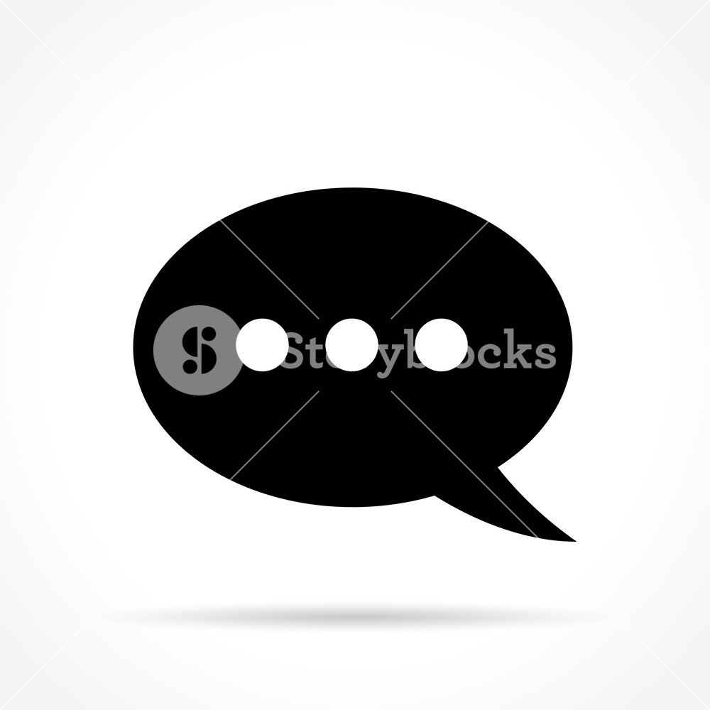 1000x1000 Illustration Of Black Speech Icon On White Background Royalty Free