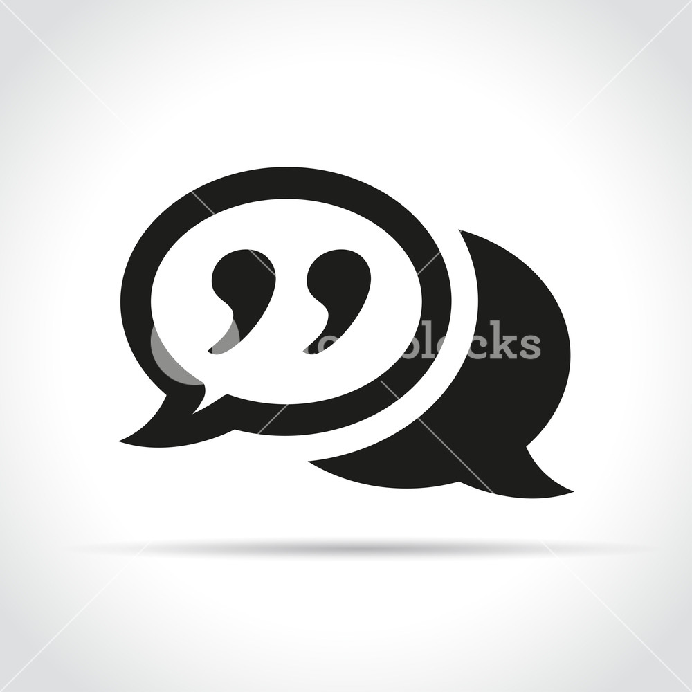1000x1000 Illustration Of Quote Speech Icon On White Background Royalty Free