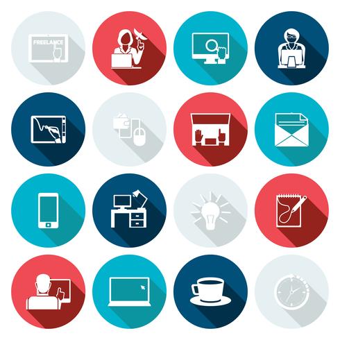 490x490 Freelance Icon Flat Set Vector