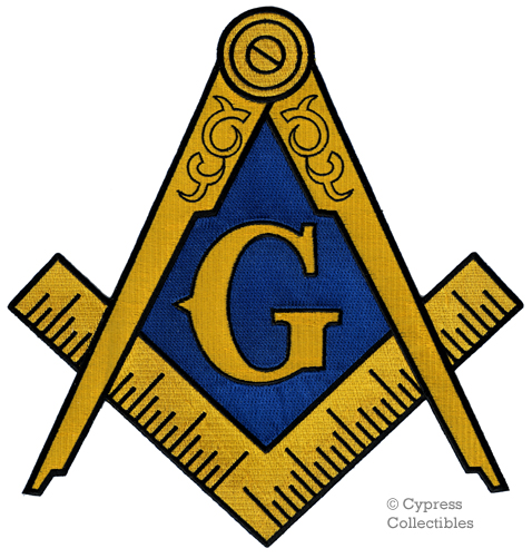 478x501 Large Masonic Logo Embroidered Patch Iron On Freemason Square