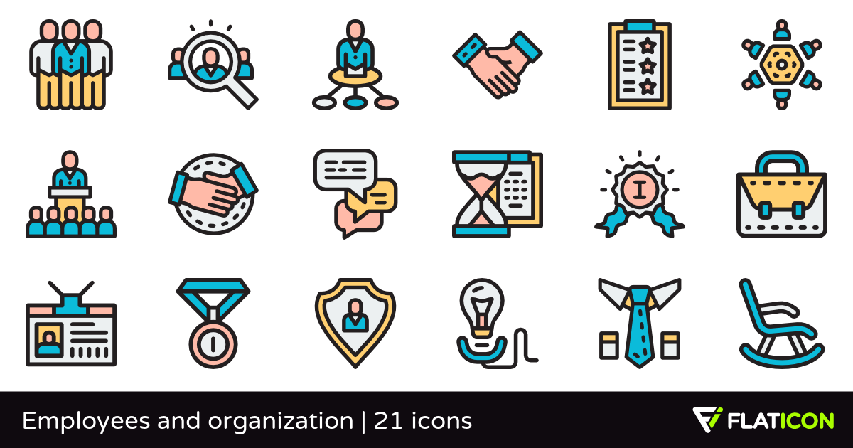 1200x630 Free Vector Icons Of Employees And Organization Designed