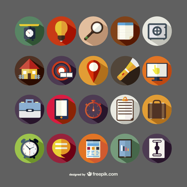 626x626 Assorted Round Icons Vector Free Download