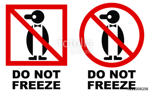 500x308 Do Not Freeze Symbol Red Crossed Penguin Drawing With Text Under