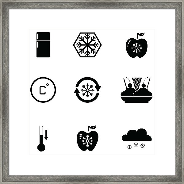 600x600 Freezer Icon Set Framed Print