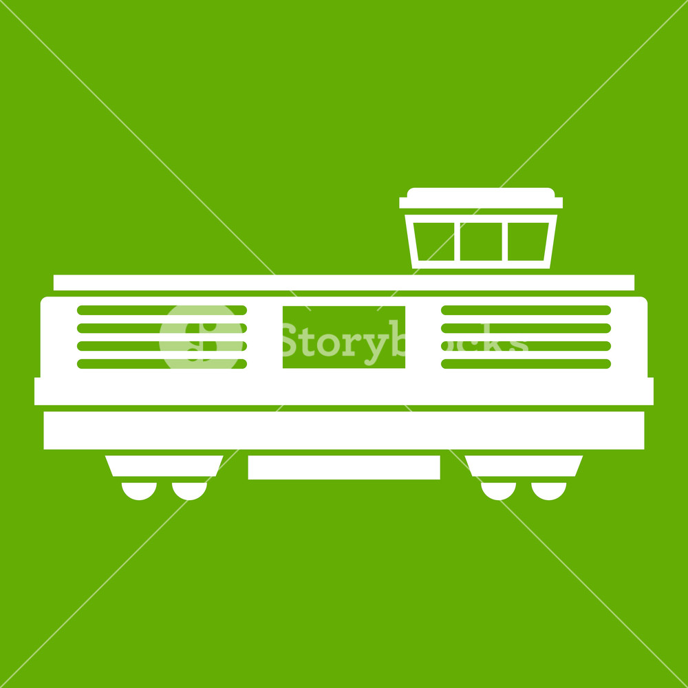 1000x1000 Freight Tran White Isolated On Green Background Vector