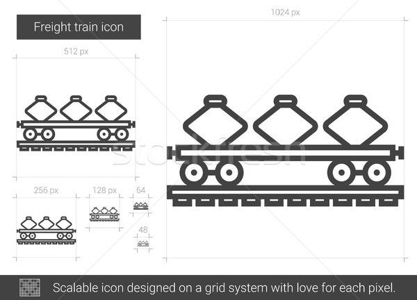 600x432 Freight Train Line Icon Vector Illustration Andrei Krauchuk