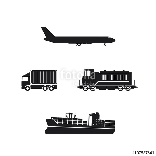 500x500 Vector Of Transport And Logistics Business With Container Truck