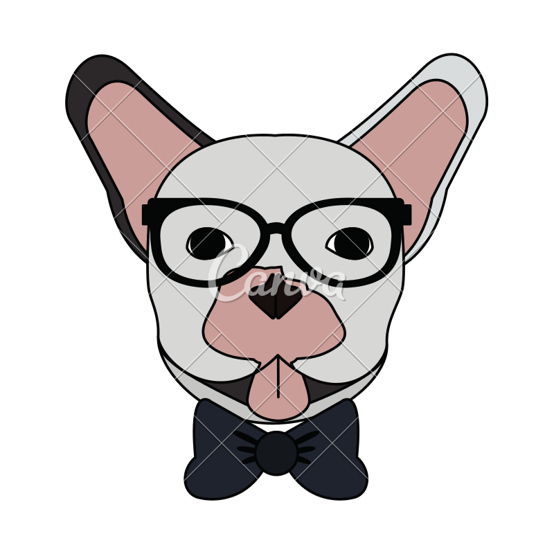 Hipster French Bulldog Icon 800x800 Hipster French Bulldog Icon