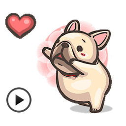 Animated Cute French Bulldog 256x256 Animated Cute French Bulldog