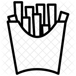 256x256 French Fries Icon Of Line Style