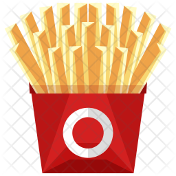 256x256 French Fries Icon Of Colored Outline Style