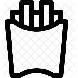 256x256 French Fries Icon Of Line Style