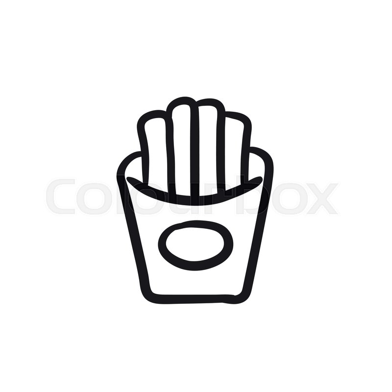 800x800 French Fries Vector Sketch Icon Stock Vector Colourbox