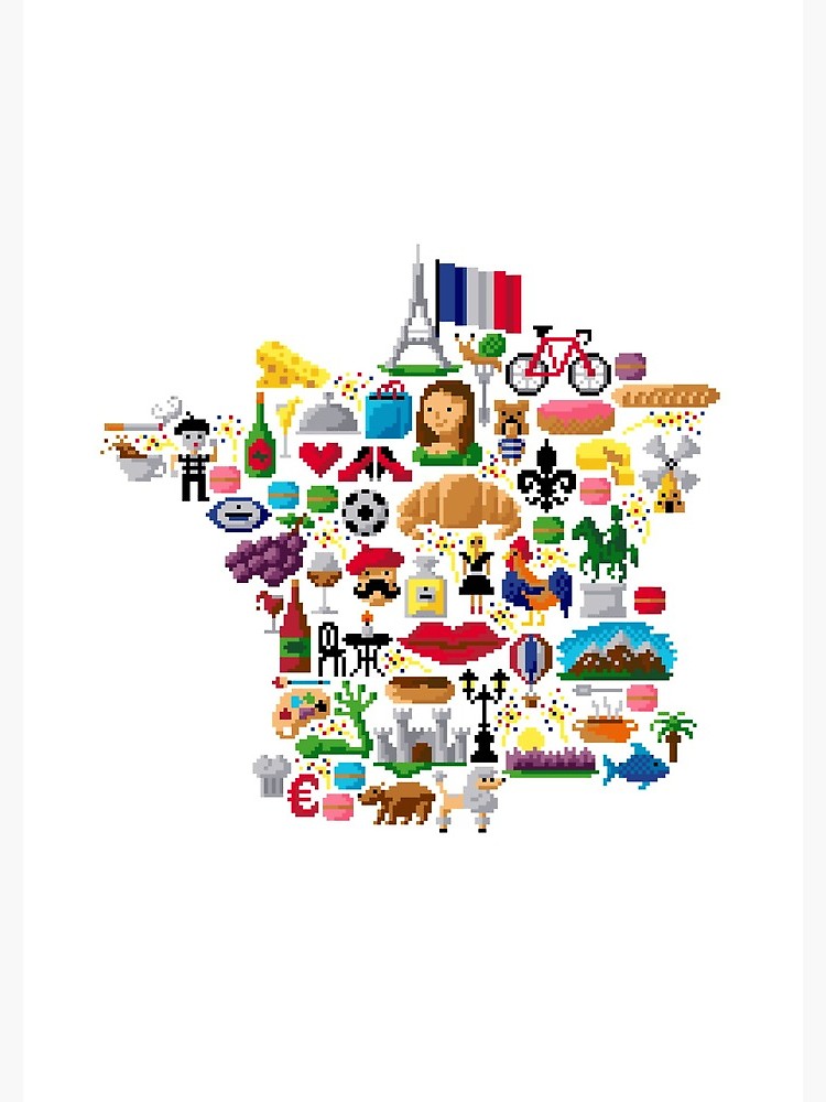 750x1000 France Map Pixel Art French Icon Map Pixel Art Spiral Notebook