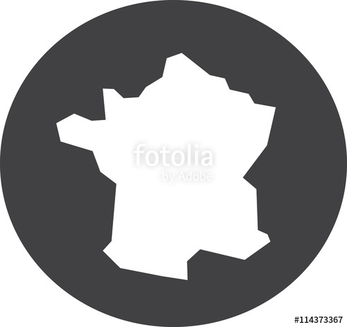 500x471 France Map French Icon Sign Symbol Concept Silhouette White