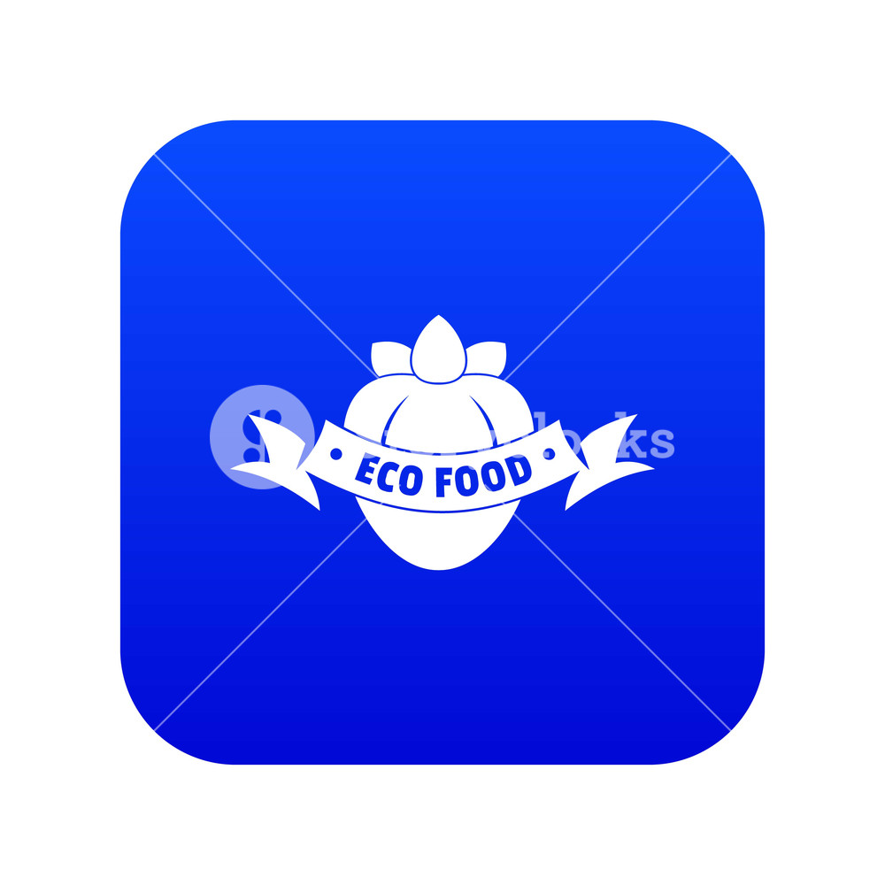 Eco Fresh Food Icon Blue Vector Isolated On White Background 1000x1000 Eco Fresh Food Icon Blue Vector Isolated On White Background